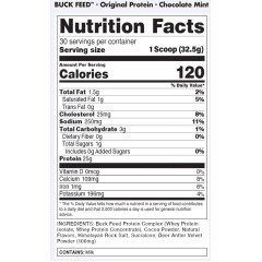 BUCKED UP, Buck Feed Original, PREMIUM протеин, вкус Chocolate mint (Мятный шоколад), 975 г (30 порций)